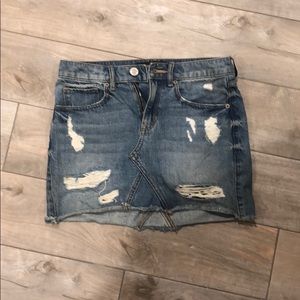 Express Destroyed Jean mini skirt